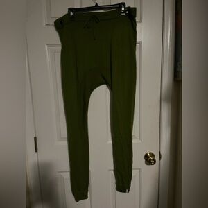 Olive sweater knit drop crotch jogger by one teaspoon